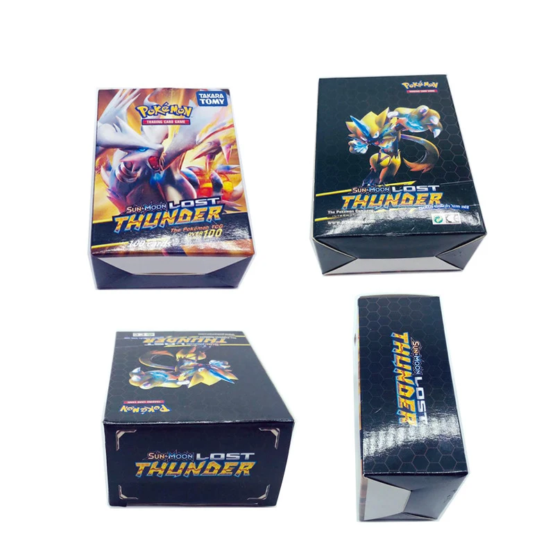 Tomy Pokemon 100 шт GX EX Мега Крышка флэш-карта 3D версия Lost Thunder карта Коллекционные детские игрушки подарки