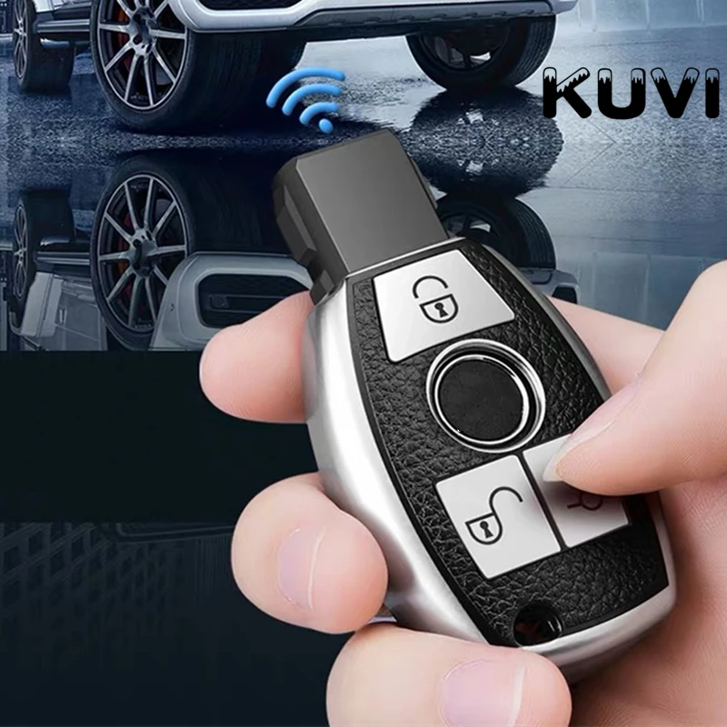 Leather TPU Car Key Fob Case Cover Protector for Mercedes Benz E C G M R S Class W204 W212 W176 GLC CLA GLA AMG