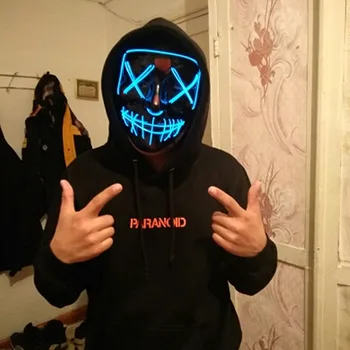 

Halloween Decoration LED Mask Light Up Party Neon Mask Cosplay Horror V for Vendetta Halloween Party Decor Props Accessories