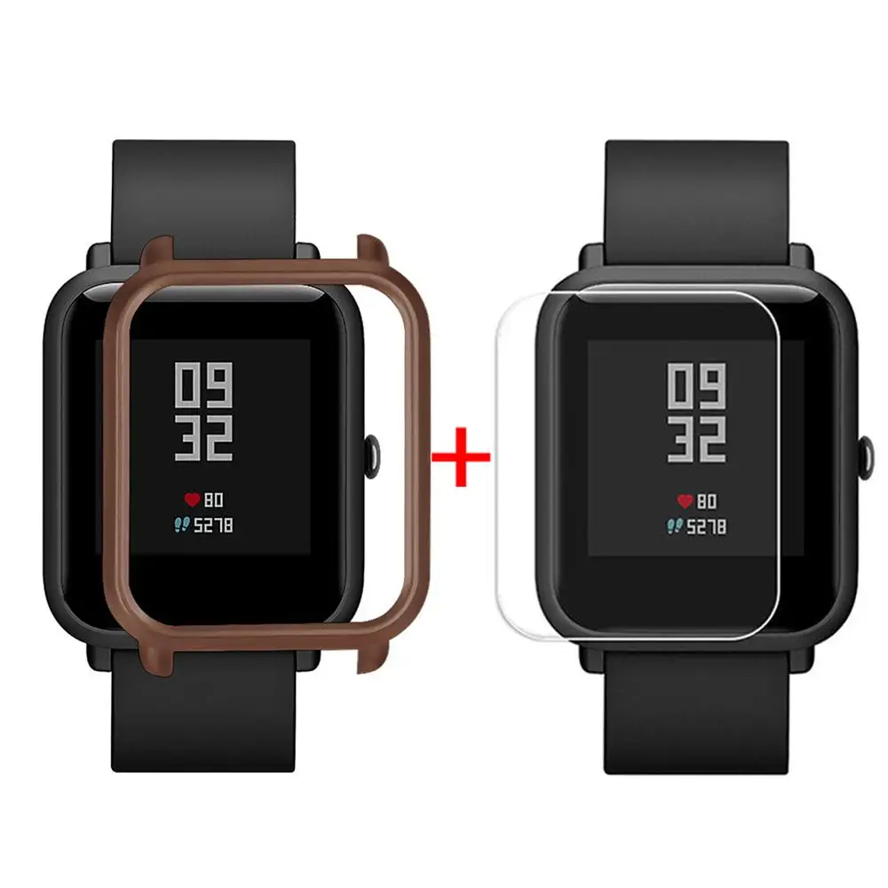 J SAKZNR 1 шт. чехол для Xiaomi Huami Amazfit Bip Молодежные часы с защитой экрана умный протектор для часов аксессуары - Цвет: J