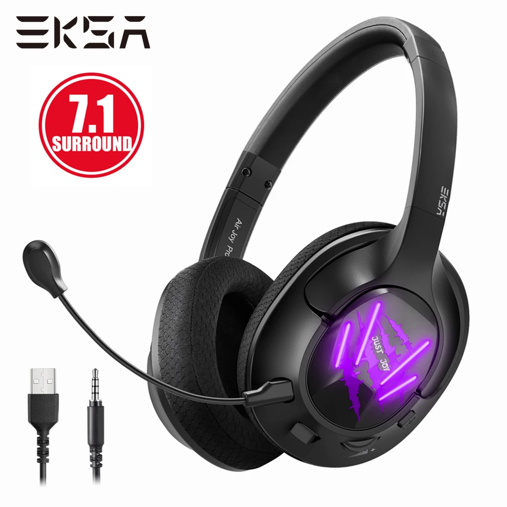 EKSA E3 Gaming Headset 7 1 Surround Stereo 3 5mm USB Wired Headphones with Microphone Ultralight Headset Gamer For PS4 PC Xbox