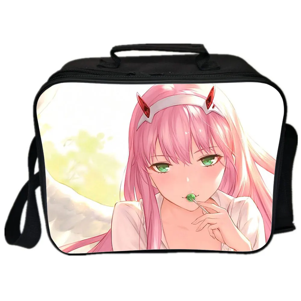 New Darling In The FranXX Picnic Bag Camping Shoulder Bag Handbags Portable Insulated Canvas Picnic Lunch Bags For Women