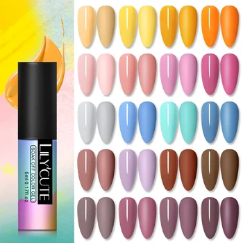 

LILYCUTE 5ml Spring Summer Gel Nail Polish For Semi Permanent Nail Varnish Top Coat UV LED Gel Varnish Soak Off Nail Art Gel