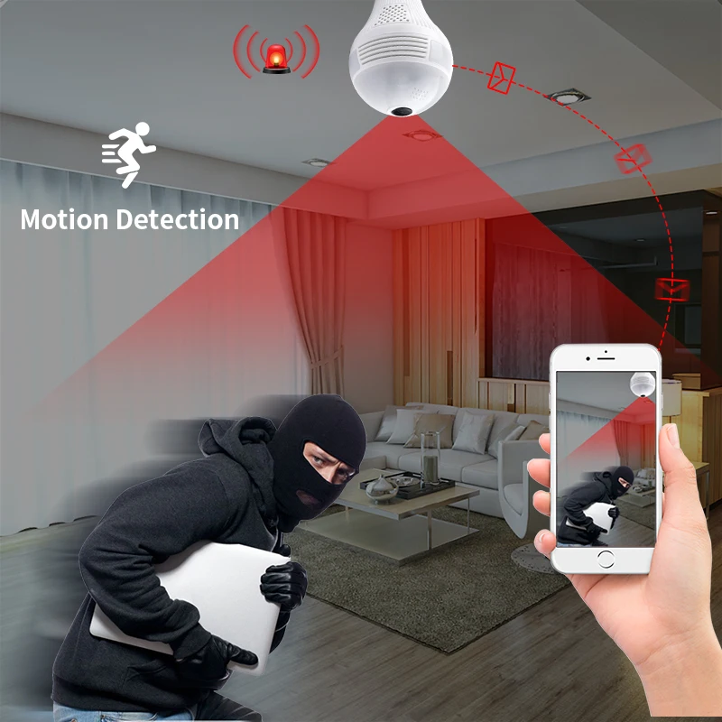 Joyzon светодиодный светильник 1080P Беспроводная панорамная Домашняя безопасность WiFi CCTV рыбий глаз лампа ip-камера в форме лампы 360 градусов домашняя Безопасность Охранная