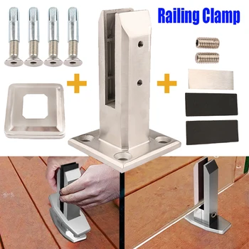 

Washers Fence Clamp DIY Swimming pool Stainless Steel Silver Floor Clip Balcony