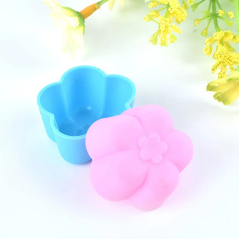 

10Pcs Color Random Flower Cake Mold Cupcake Liner Mold Tool Stencil Form Pastry Chocolate Muffin Baking Silicone Biscuit Kitchen