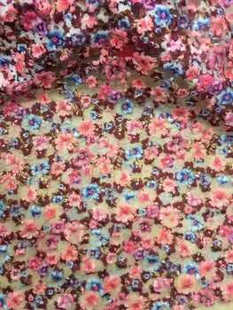 

nigeria Modern design French net lace fabric African lace mul ti color embroidery tulle lace fabric for party dress