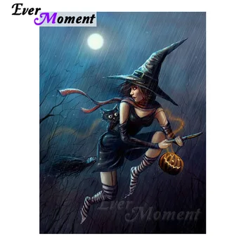 

Ever Moment Diamond Embroidery Art Paintings Festival Witch DIY Mosaic Full Square Drills Craft Halloween Decor For Giving 4Y849