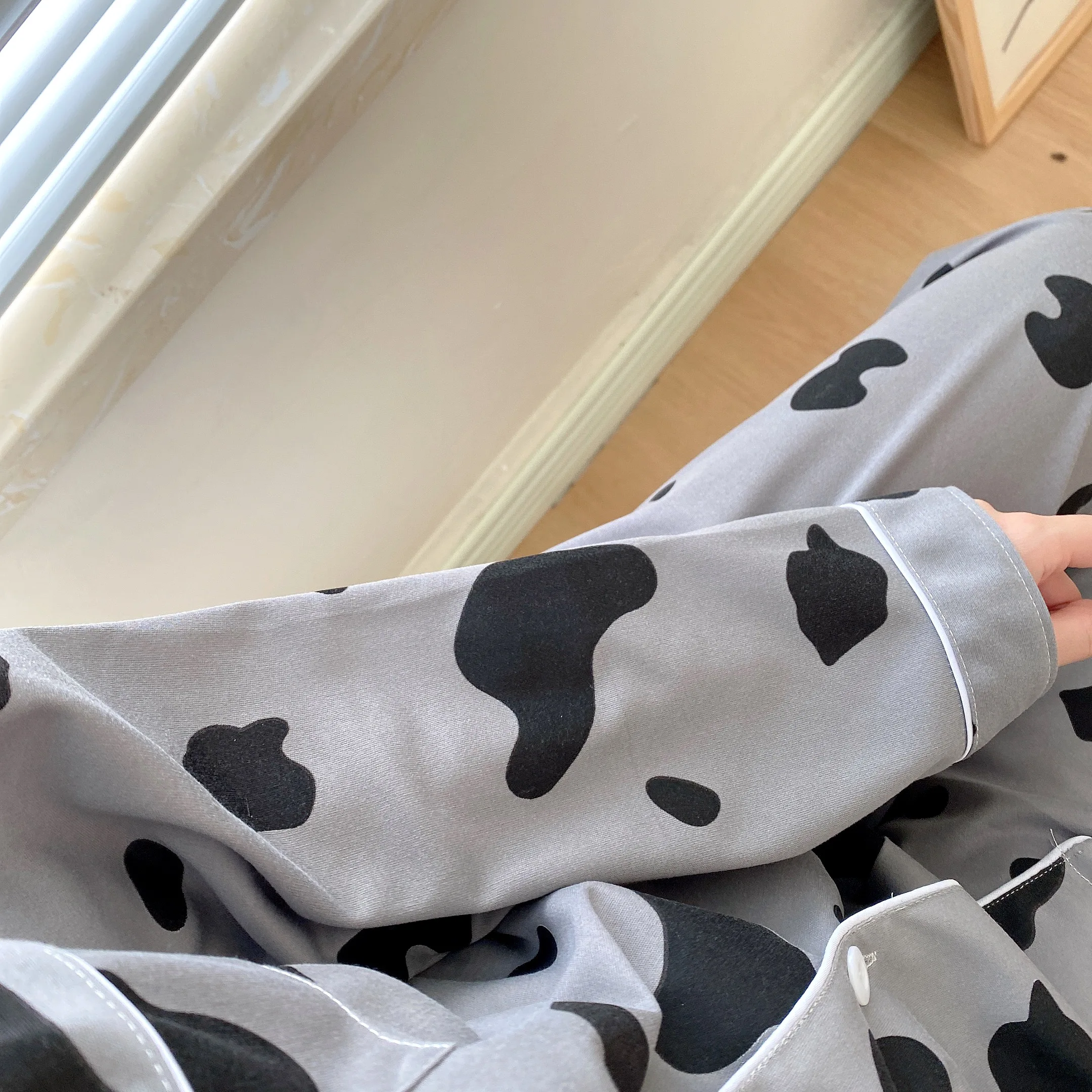 CAIYIER Winter Women Pajamas Suit Long Sleeve Trousers Lounge Lovely  Girls Cartoon Rabbit Loose Cardigan Sleepwear Homewear 2XL