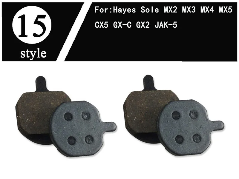 2 пары смолы MTB горный велосипед дисковые Тормозные колодки для Hayes Sole MX2 MX3 CX5 MX5 GX-C HFX-Mag серии MX1 Dyno Stroker Ryde - Цвет: Style  15     2pair