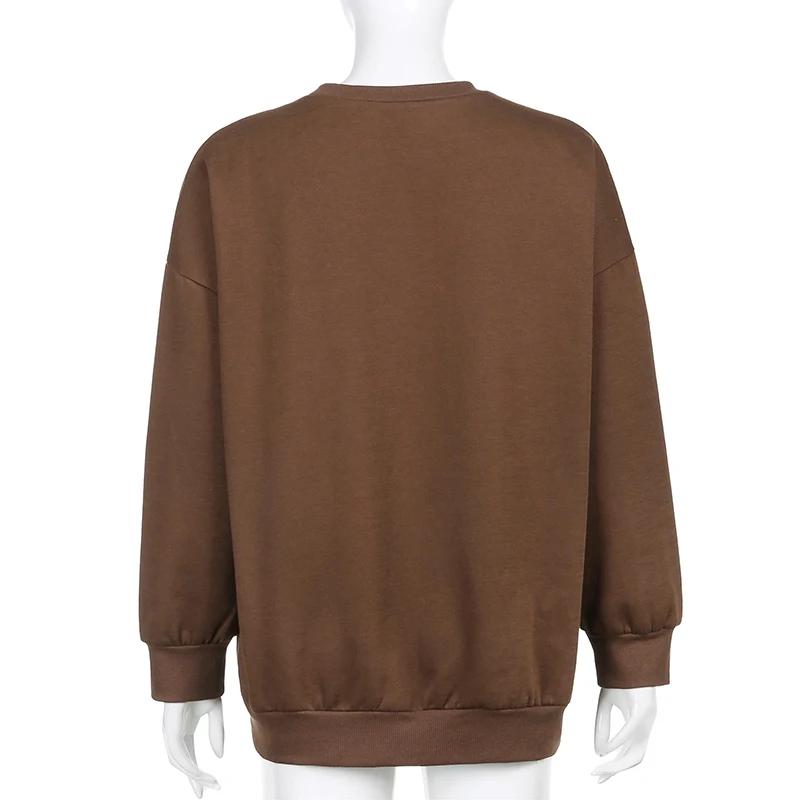 sweatshirts streetwear nova moda bordado cogumelo indie estética manga longa hoodies gráfico crewneck roupas
