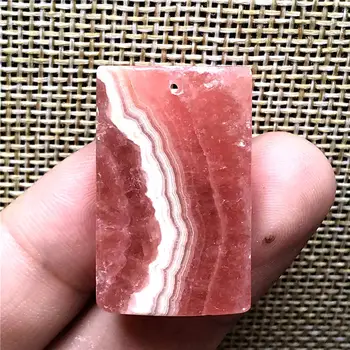 

Genuine Natural Red Rhodochrosite Necklace Pendant For Woman Man Crystal Argentina 30x19x6mm Beads Rectangle Stone Jewelry AAAAA