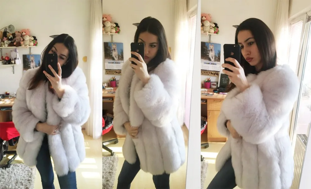 ZADORIN S-4XL Winter Luxury Faux Fox Fur Coat Slim Long Pink Red Blue Faux Fur Jacket Women Fake Fur Coats manteau fourrure long bubble coat