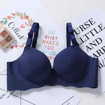 

Sexy Seamless Women Wireless Bras Striped Print Push Up Bras Women Padded Bra Underwear