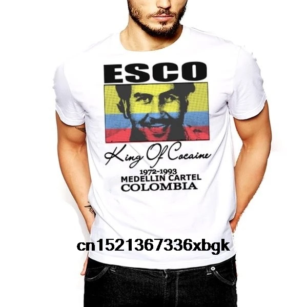 Мужская футболка с принтом Пабло Escobar Medellin Cartel King of Plato в Колумбийском стиле