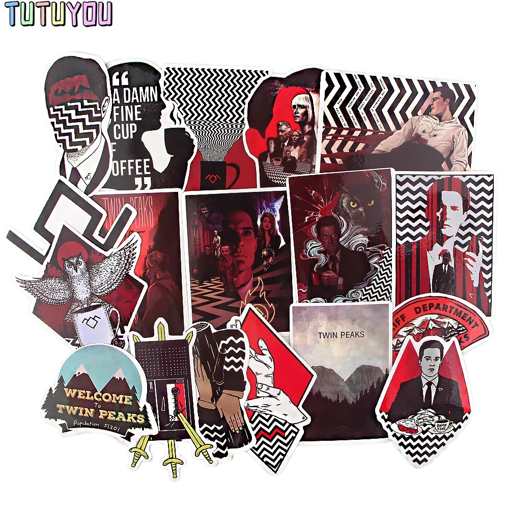 PC1902 18pcs/set TV Series Twin Peaks Scrapbooking Stickers Decal For Guitar Laptop Luggage Car Fridge Graffiti Sticker