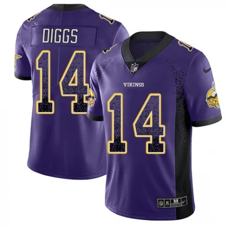 Мужская Миннесота высокого качества Vikings Stefon Diggs фиолетовая Джерси - Цвет: For men