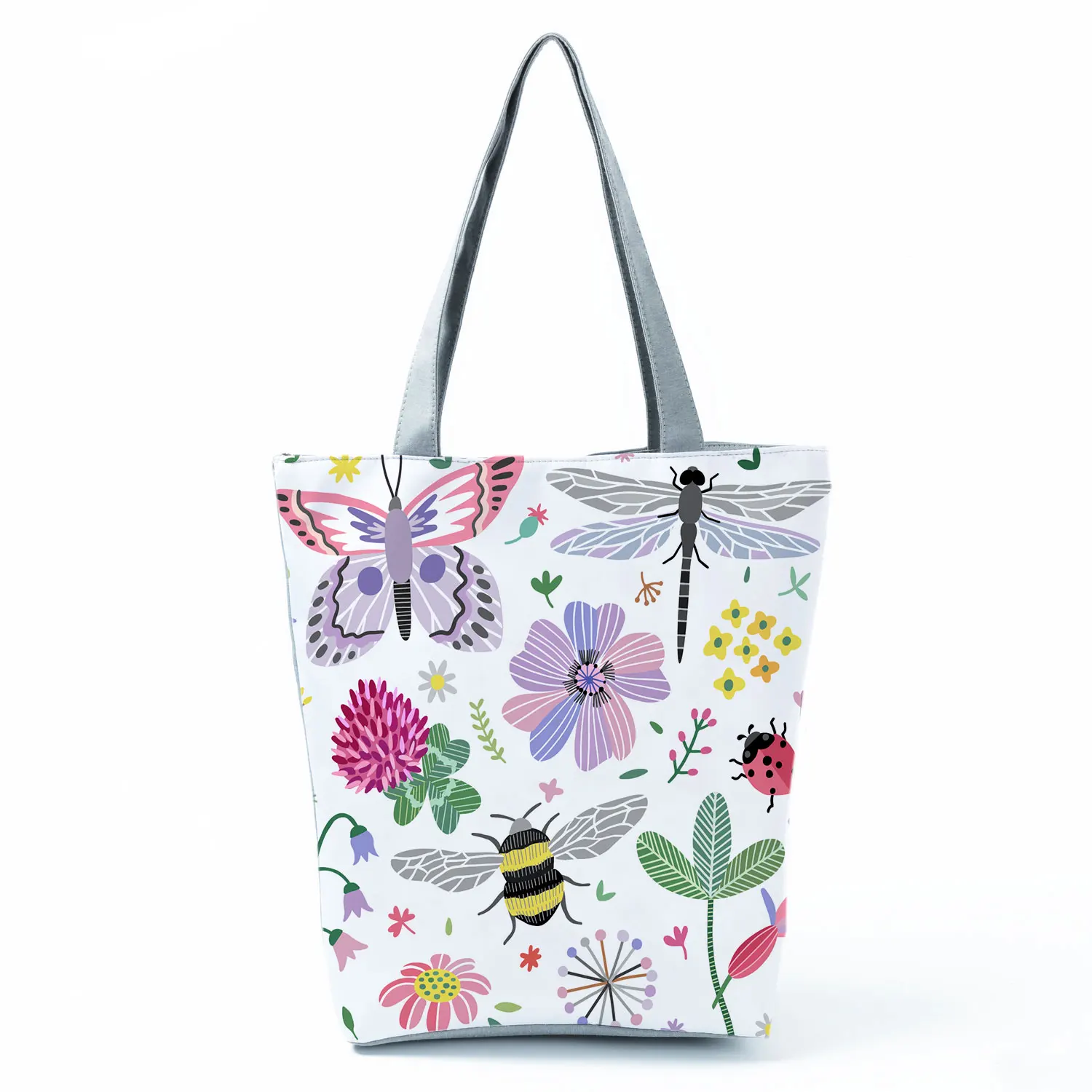 Simple Style Bee Butterfly Printed Shoulder Bag Female Beautiful Travel Shipping Tote Bag Portable Lunch Box Bento Outdoor Packs