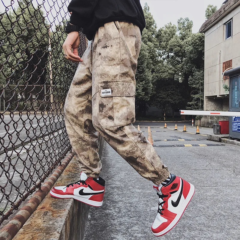 

Camouflage Bib Overall Men's Popular Brand Loose Harem Pants National Trends Hiphop Hip Hop INS Super Fire Sports Ankle Banded P