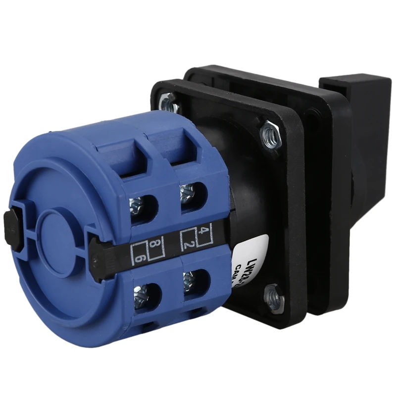 HLZS-AC660V 25A 2 полюса 3-х позиционный мгновенный Пластик поворотный переключатель синий+ черный
