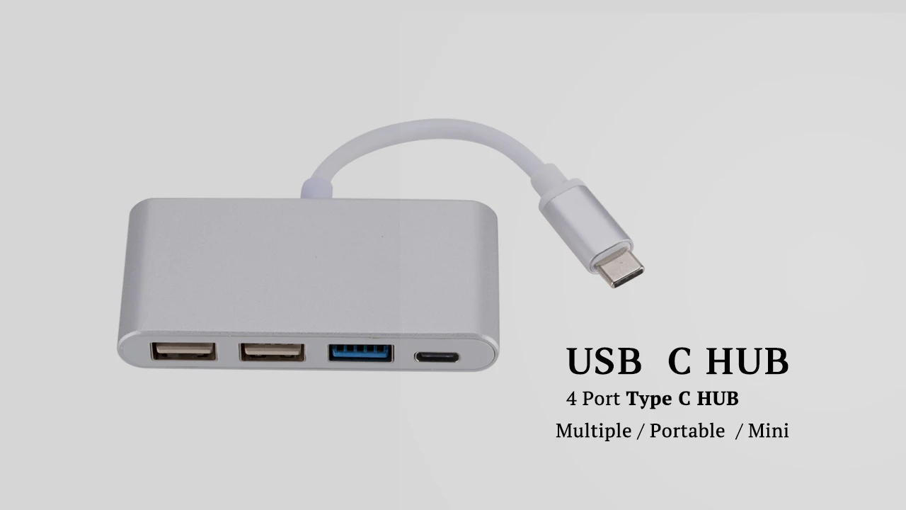 3 IN1 USB 3,1 Тип-C на USB 3,0 хаб USB-C зарядки Порты и разъёмы подключения Кабель-адаптер