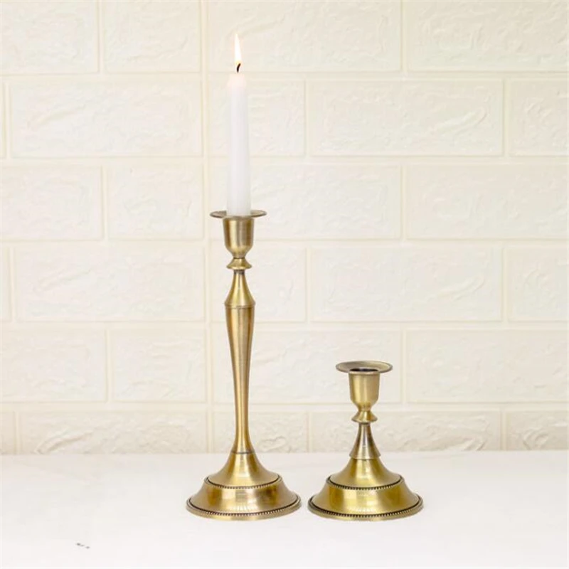 

Vintage Festival Art Ornament Candle Holders Candelabrum Candlestick Golden Party Beautiful Copper Alloy Collectable Decor