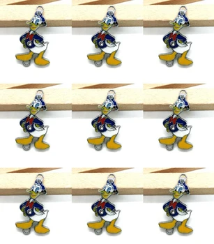 

New 100 pcs cartoon Donald Duck Necklace/Bracelet/Earrings Pendants DIY Jewelry Making Accessories