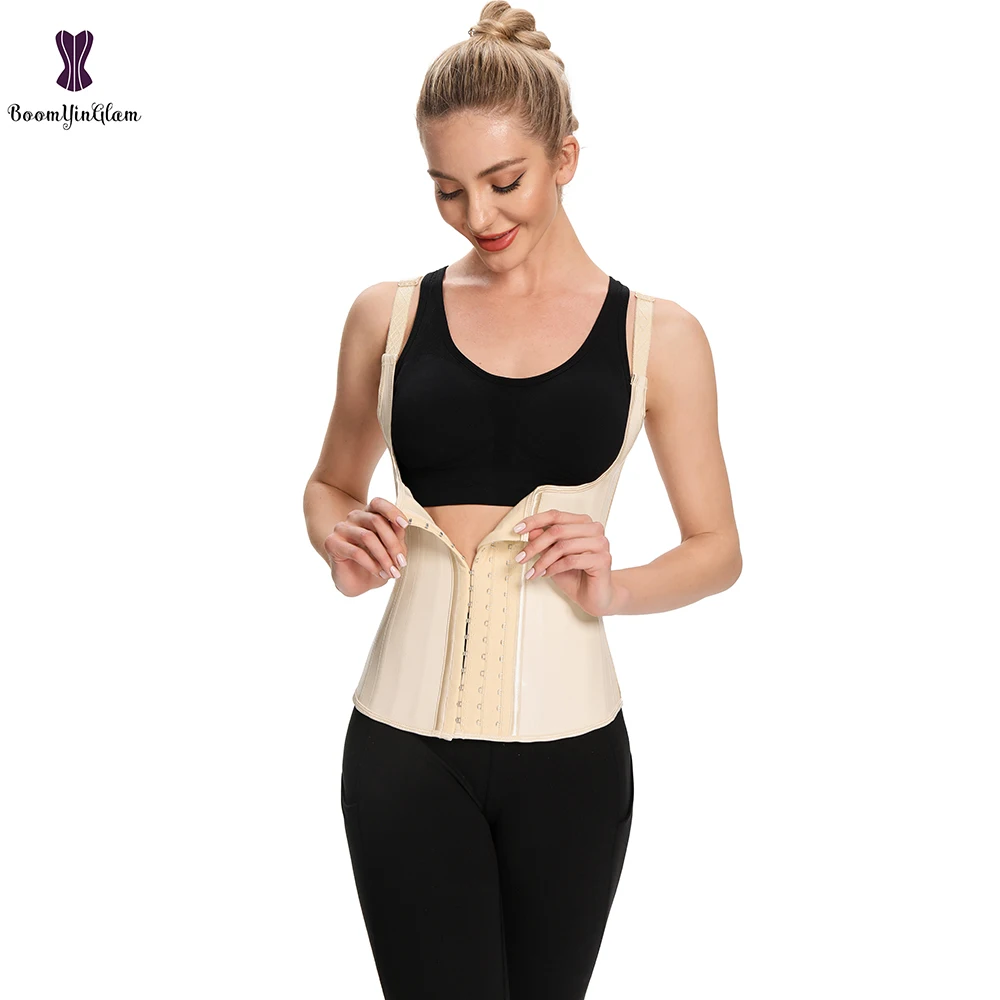 backless shapewear Adjustable Waist Trainer 25 Steel Boned Slimming Corset Workout Girdle Vest Latex Women Body Shaper Plus Size XS -6XL #663 best shapewear for lower belly pooch