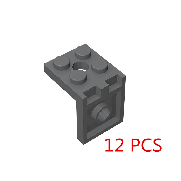 Фигурки, демонстрационная коробка, мини-фиги, чехол, маленькие кирпичи, опорная пластина, кронштейн, строительные блоки, фигурка, подставка, опорная пластина, игрушки для детей - Цвет: 12 pcs dark grey