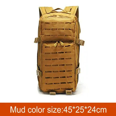 Легкий тактический военный рюкзак большой уличный походный рюкзак рюкзаки водонепроницаемые Штурмовые рюкзаки - Цвет: Mud color