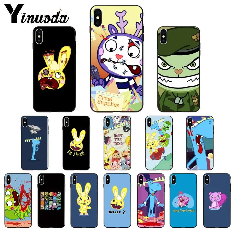 Yinuoda Happy Tree Friends TPU Мягкий силиконовый чехол для телефона iPhone 6S 6plus 7 7plus 8 8Plus X Xs MAX 5 5S XR 11 11pro max