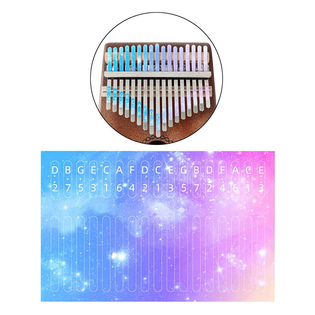 Kalimba Scale 17 Key Sticker Kalimba Thumb Piano Finger Percussion Parts Accs for Beginner Learner Musical Gift