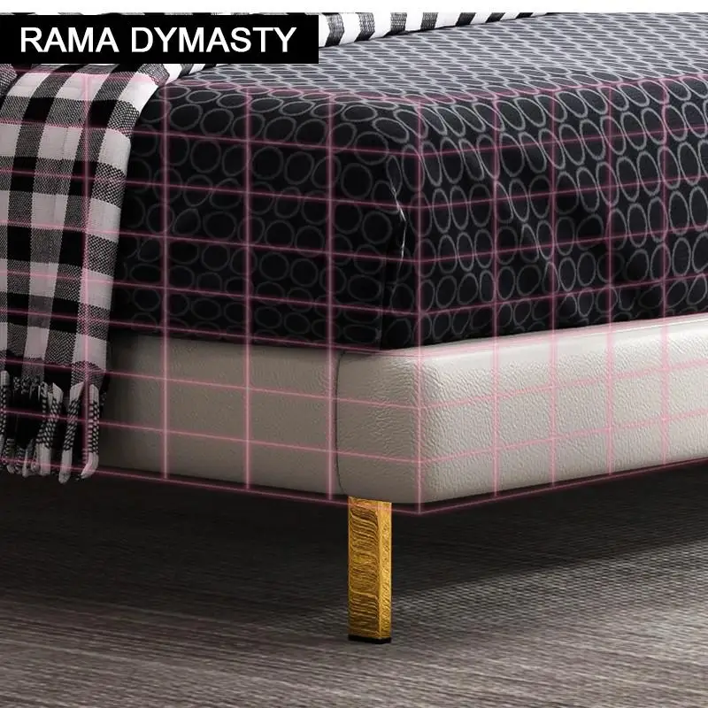 RAMA DYMASTY genuine leather soft bed modern design bed/ fashion king/queen size bedroom furniture