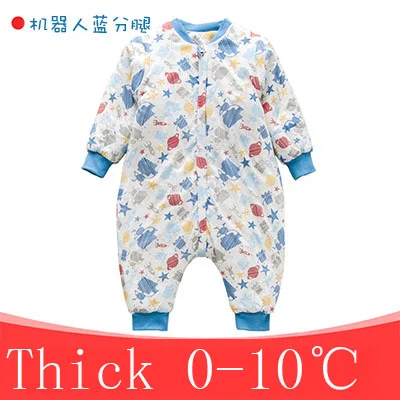 Thick Спальный мешок детская коляска мешок для новорожденного ребенка мультфильм шаблон детская кровать играть Сплит ноги теплые зимние анти типи спальные мешки - Цвет: Thick