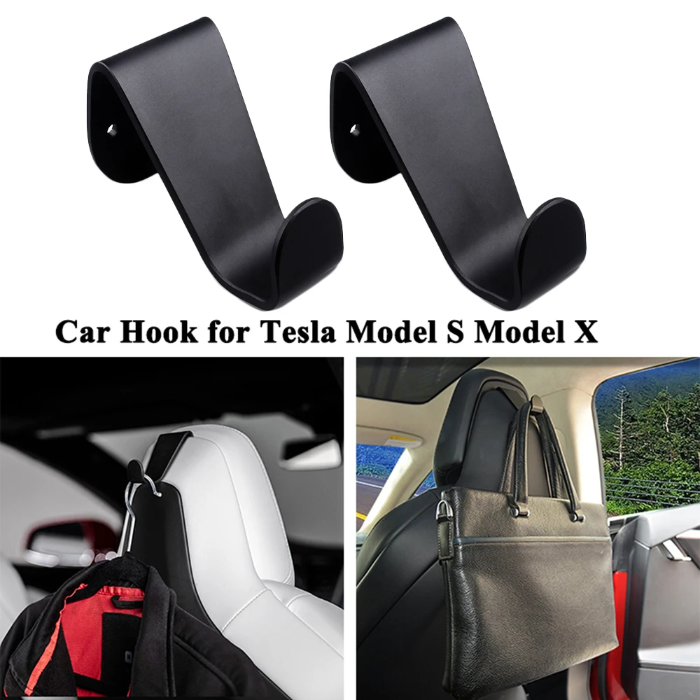 2 шт. 20 кг несущая Автомобильная вешалка на сиденье, крючок в изголовье, вешалка для одежды, кошелек, сумка, держатель, органайзер, зажим для Tesla, модель S, модель X