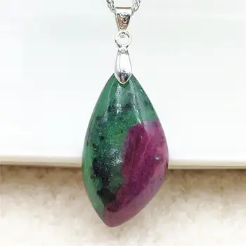 

Genuine Natural Ruby Zoisite Red Green Pendant 34x17x6mm Water Drop Women Men Gemstone Gift Necklace Pendant Jewelry AAAAA