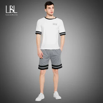 

Summer Men Tshirt Sets New Tracksuits Casual Sportswear Clothes Men Tracksuit Male 2PC Tshirts + Shorts Sets Male Track Suits