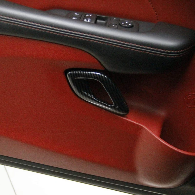 Для Dodge Challenger- ABS углеродного волокна крышка внутренней дверной ручки отделка 2 шт./компл
