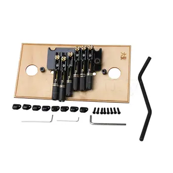 

Yibuy Black Copper Healifty Tremolo Bridge Saddle 6-String Set System