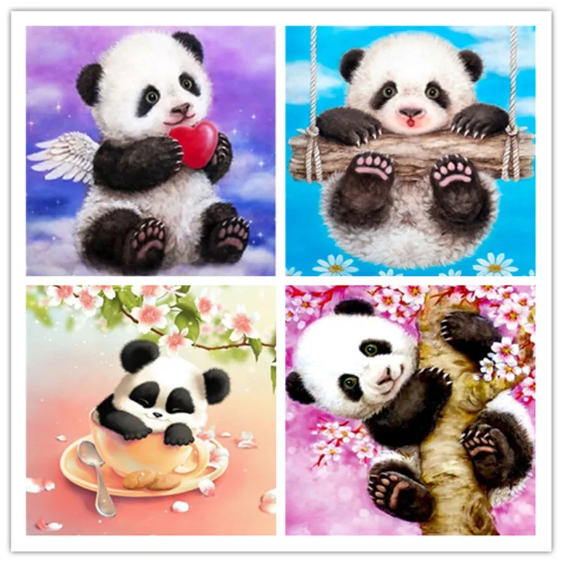 

Diamond Painting Animal Panda Diy Full drill Round drill 5D Diamond Embroidery Picture Cross stitch