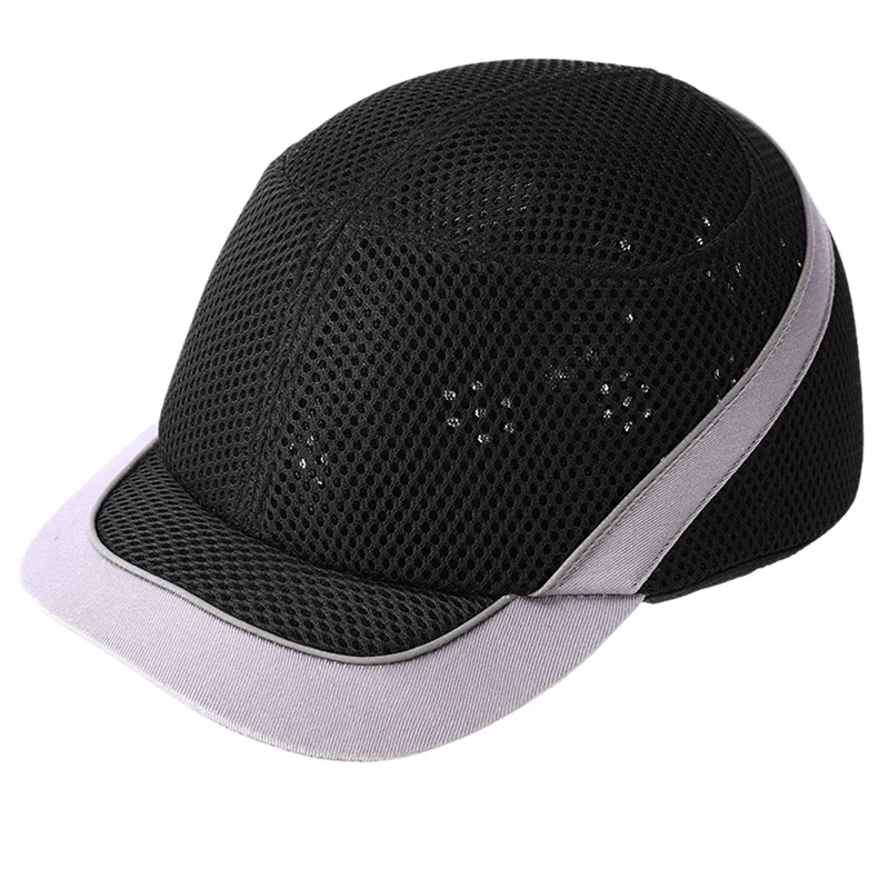 Bump Кепки устойчив к механическому воздействию светильник Вес шлемы защитная Рабочая обувь шлем с светоотражающие полосы дышащий безопасности шляпа 4 цвета - Цвет: Черный