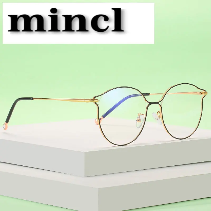 Новые модные ретро очки мужские и женские винтажные металлические оптические прозрачные линзы, оправа Очки для чтения близорукость очки NX