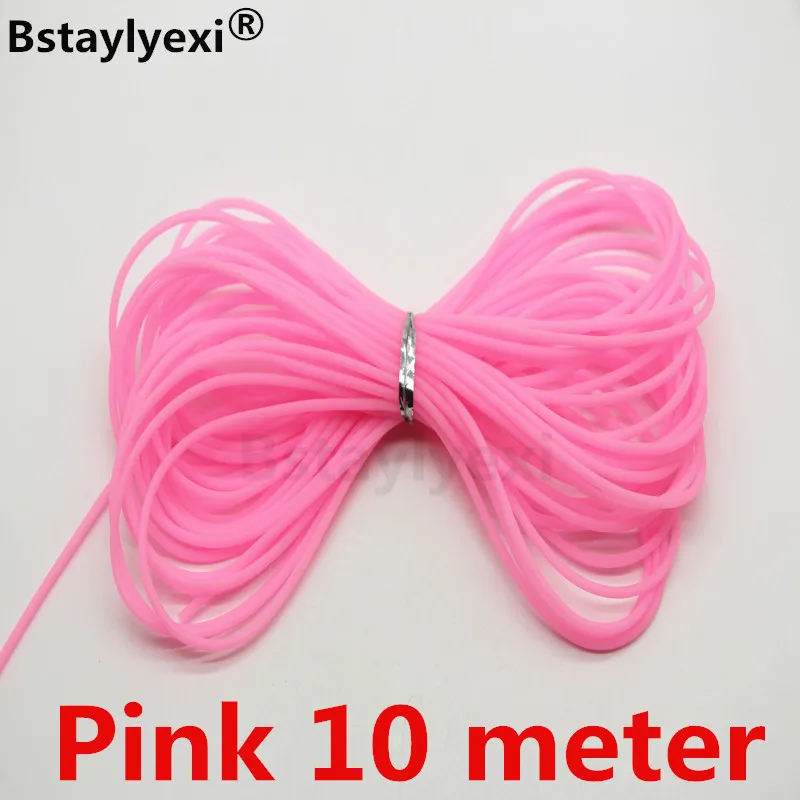 Colorful Decorative Jewelry Cord: 20m Memory Wire with 10m Hollow Rubber Tubing, 2mm Dia.