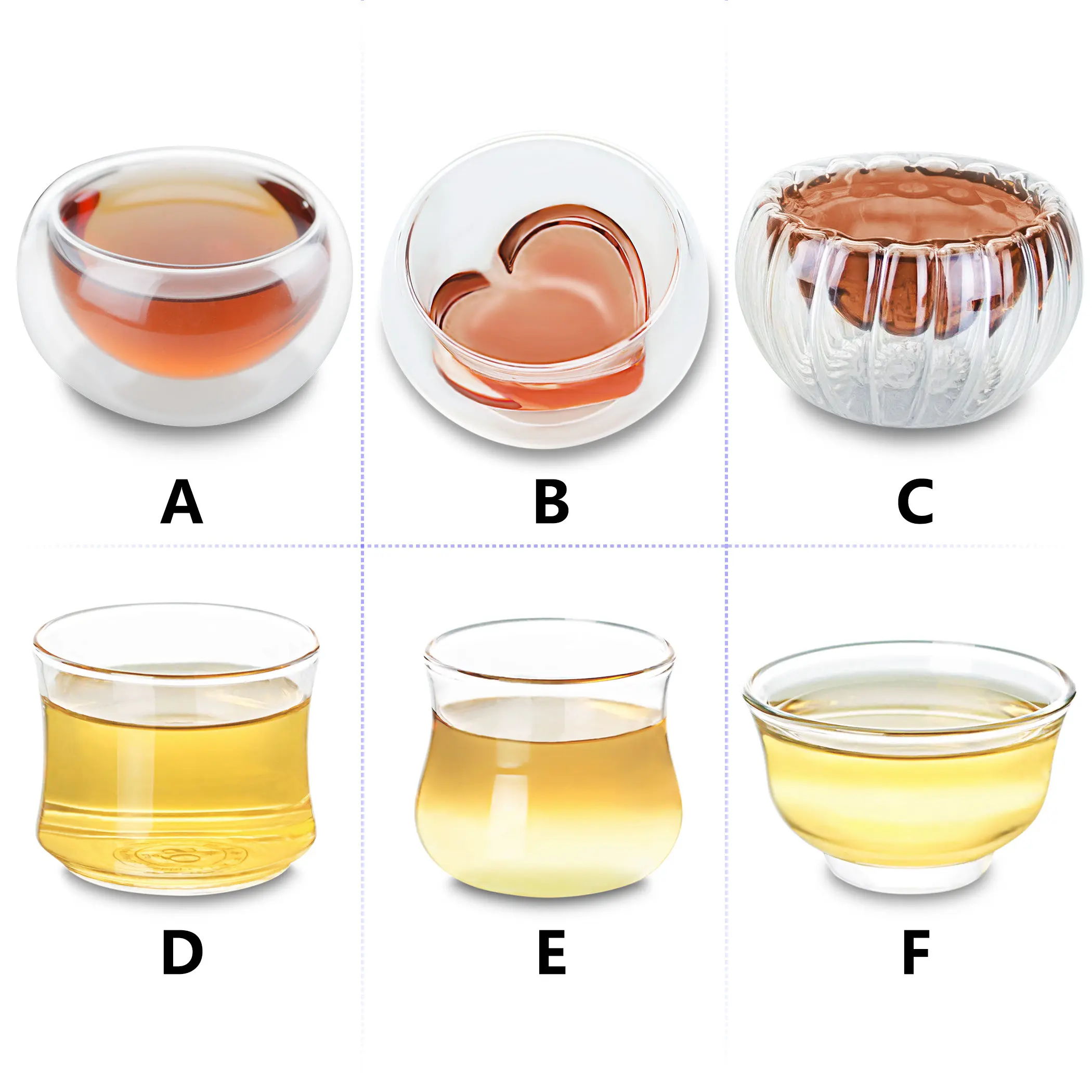 Различные небольшие стеклянные чайные кружки ручной работы термостойкие