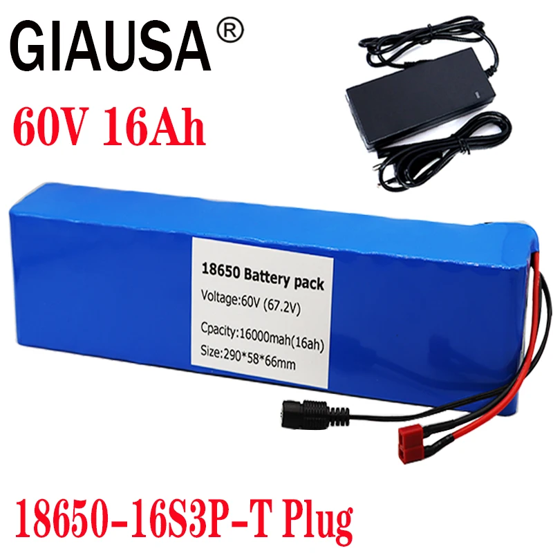 Литий ионный аккумулятор GIAUSA 60 в 16S3P 16 А/ч 18650 67 2 16000 мА/ч электровелосипед скутер с