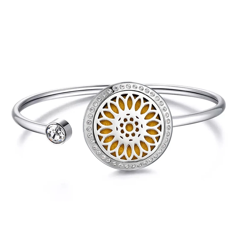 25mm with Crystals Снег 25 мм магнит Арома медальон из нержавеющей стали ароматерапия с основными типами масел браслет с медальоном может вихнуть вверх и вниз - Окраска металла: 25mm with Crystals