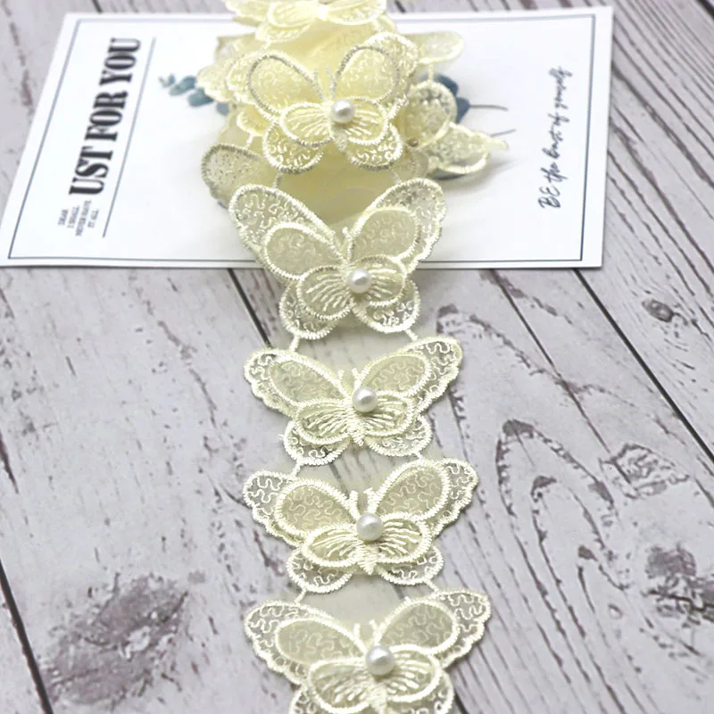 Lace Fabric Lace Ribbon Lace Sewing Supplies Lace Sewing Accessories Butterfly Flower Soluble Organza Lace Trim Knitting Embroidered DIY Patchwork