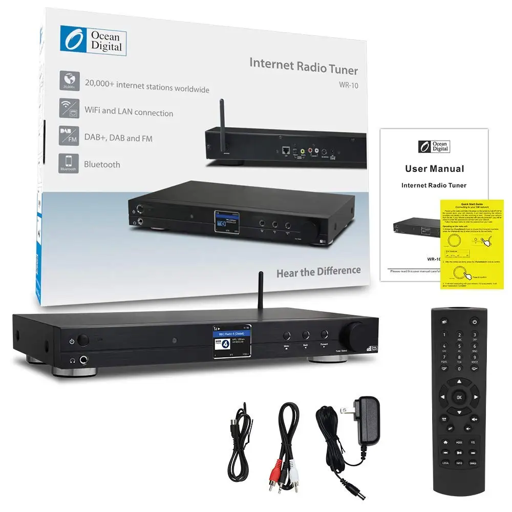 WiFi/DAB+/FM/UPnP/DLNA океан цифровой WR10 интернет BT Ethernet радио RJ45 6,35 мм линейный выход 1U чехол шасси 430 мм с Bluetooth 42