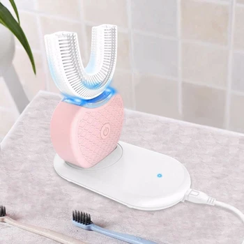 

360 Degree Wireless Usb Charging Lazy Automatic Sonic Silicone Electric Toothbrush Teeth Whitening Cleaning Tool Brush Oral Care