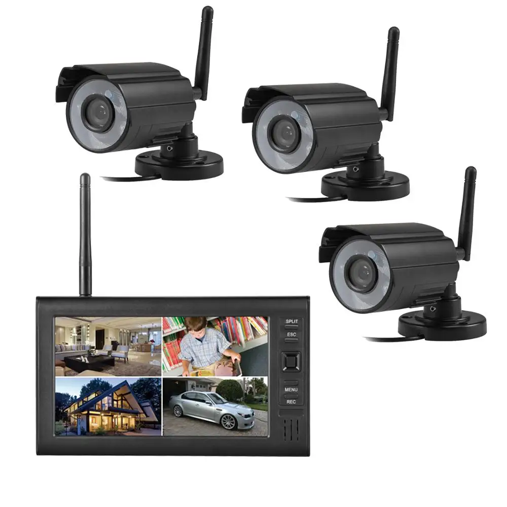 7 &quotLCD 4CH Беспроводная CCTV камера DVR Цифровая Видео домашняя система безопасности